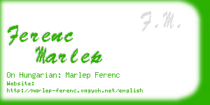 ferenc marlep business card
